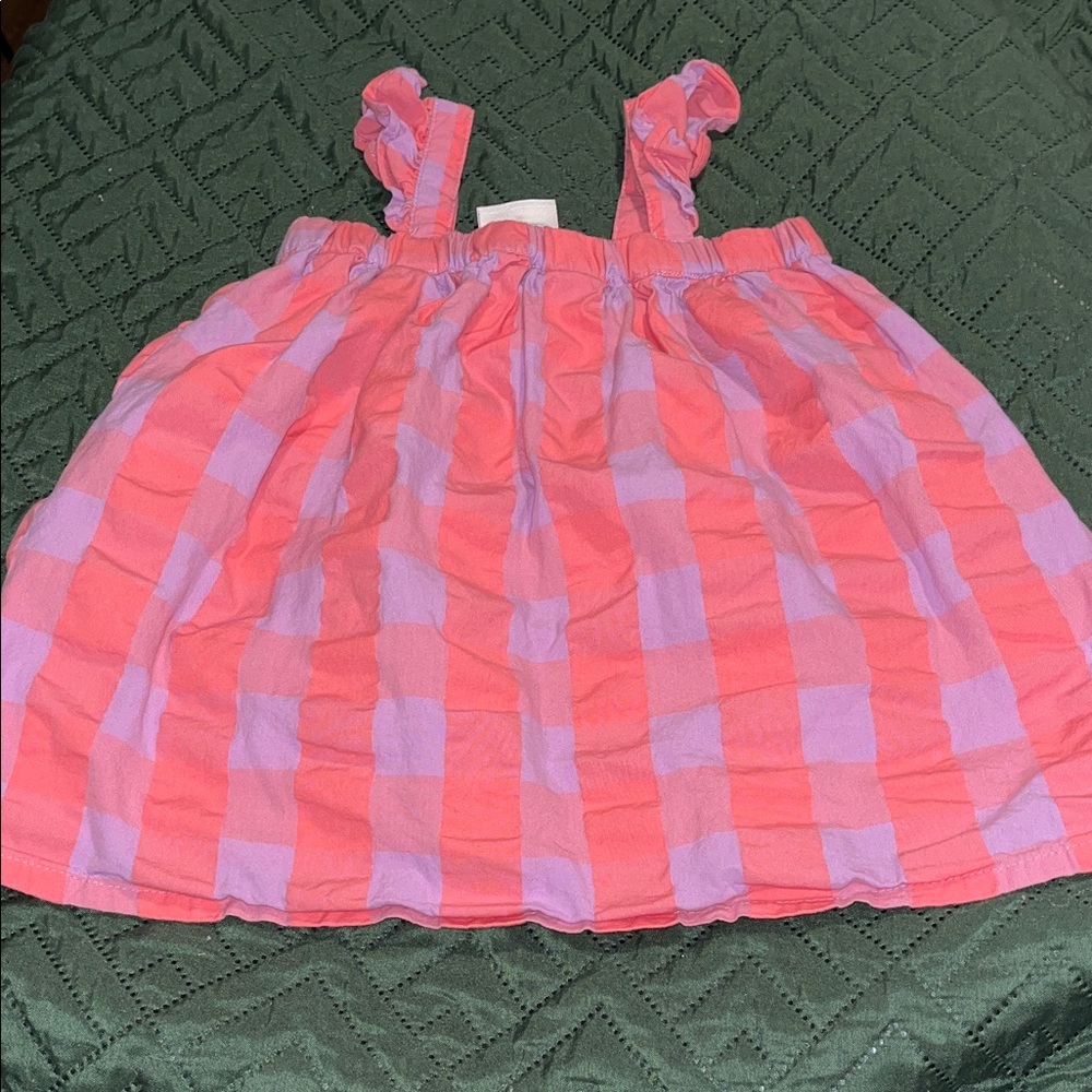 Hanna Andersson Pink and Purple Ruffle Strap Dress